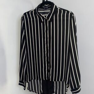 Forever 21 black and white Striped Blouse